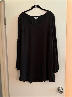 Jack by BB Dakota Black Mini Dress with Flowing Long Sleeves